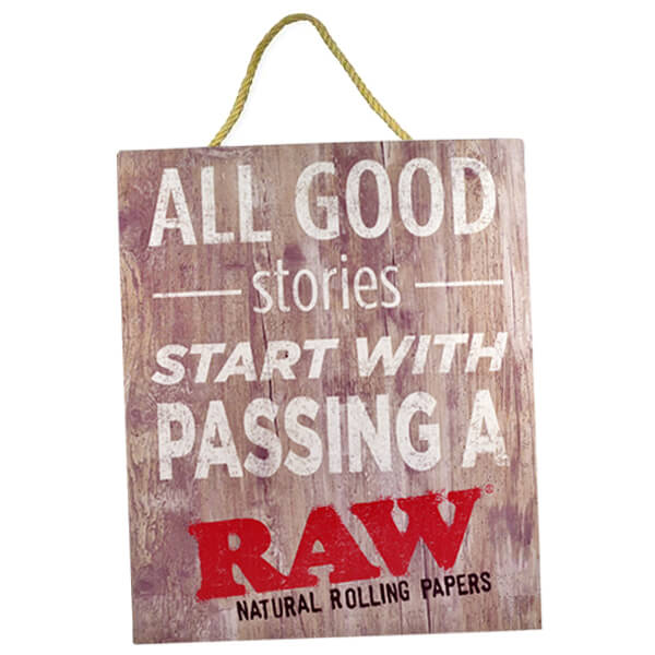 RAW Wooden Rustic Sign | All Good Stories Start Passing a Raw product image