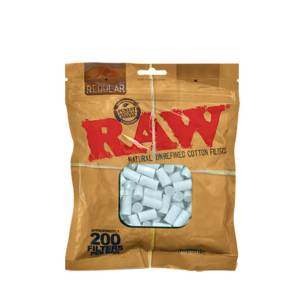 RAW Natural Unrefined Cotton Filters | 200 Count Per Bag product image