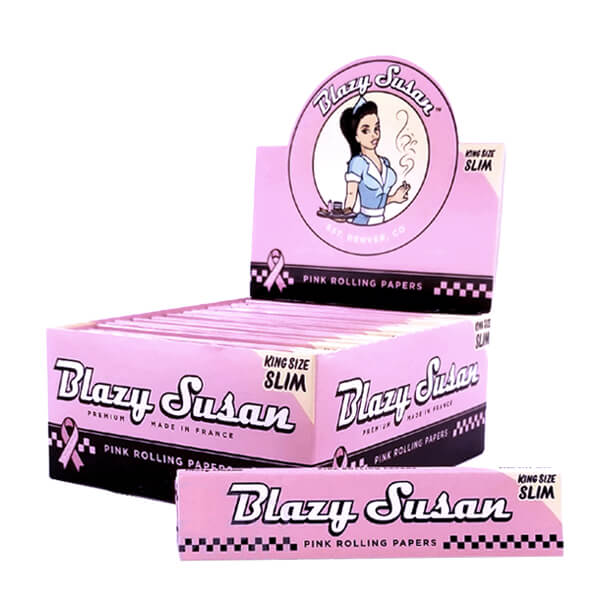 Blazy Susan Pink Slim Rolling Papers | King Size | 50 Pack product image