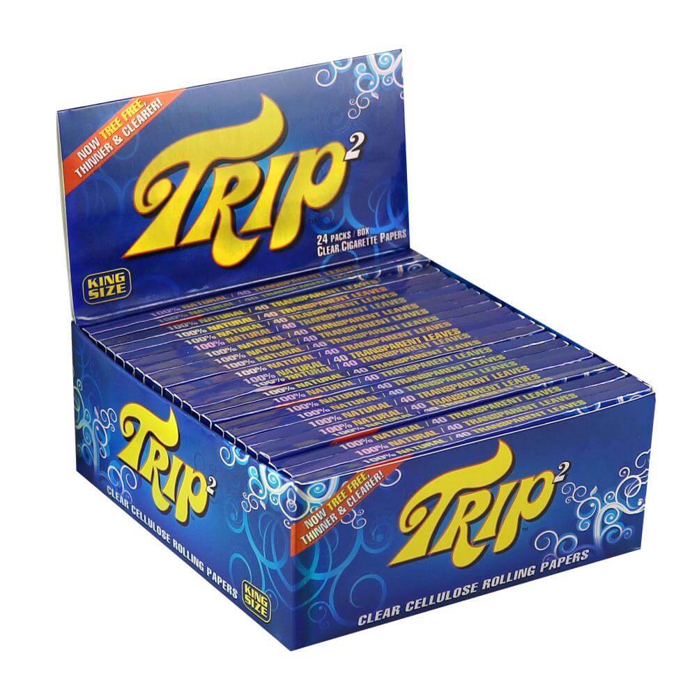Trip-2 Clear Rolling Papers | King Size | 24 Pack Display product image