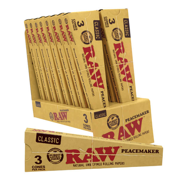 RAW Classic Peacemaker Cones | 3 Count | 16 Pack Display product image