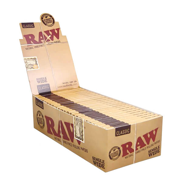 RAW Classic Rolling Papers | Single Wide | 25 Pack Display product image
