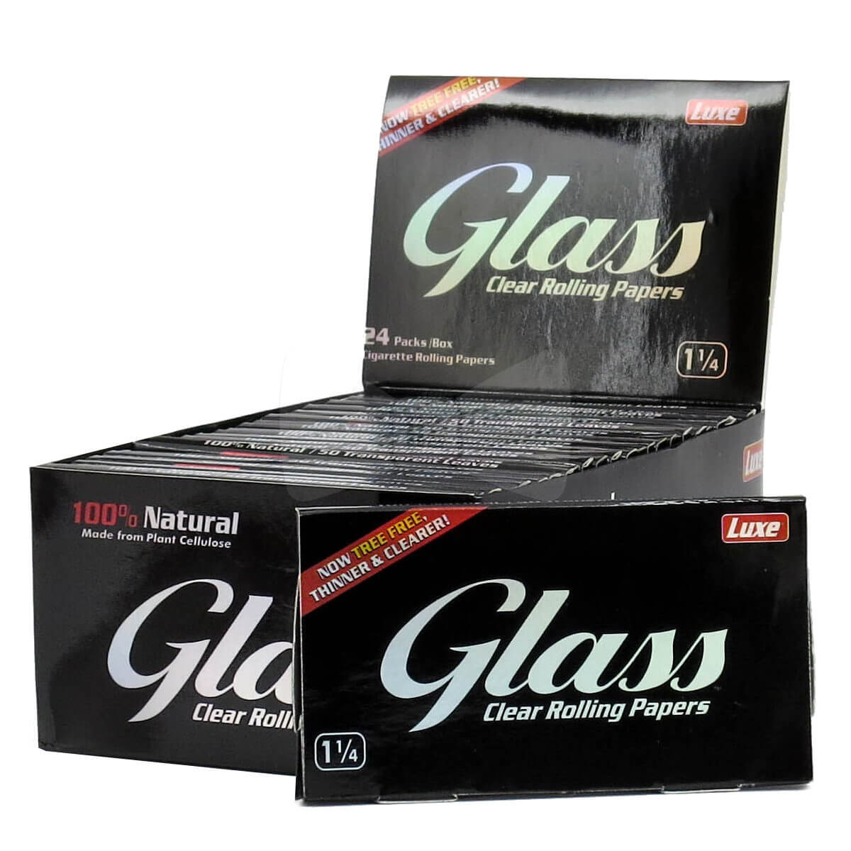 Glass Natural Clear Rolling Papers | 1 1/4 | 24 Count Display product image