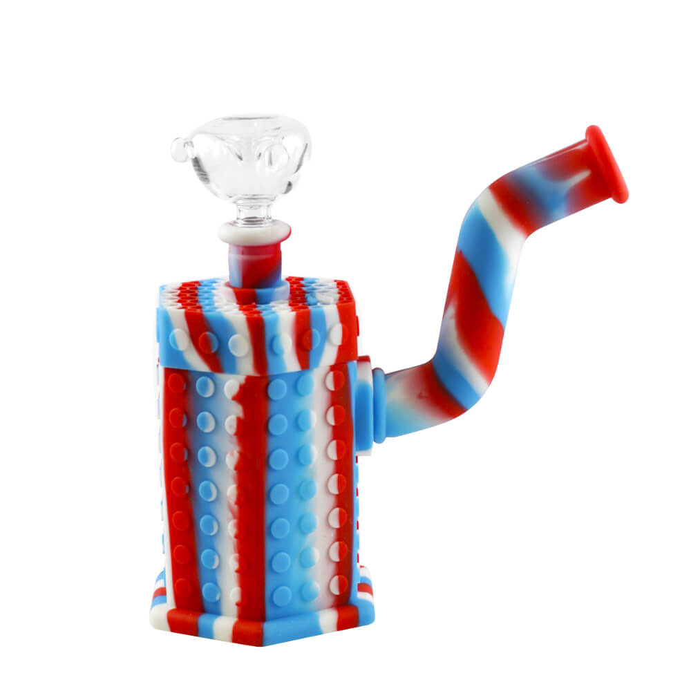Silicone Hexagon Water Pipe | 7 inch | Assorted Colors product image