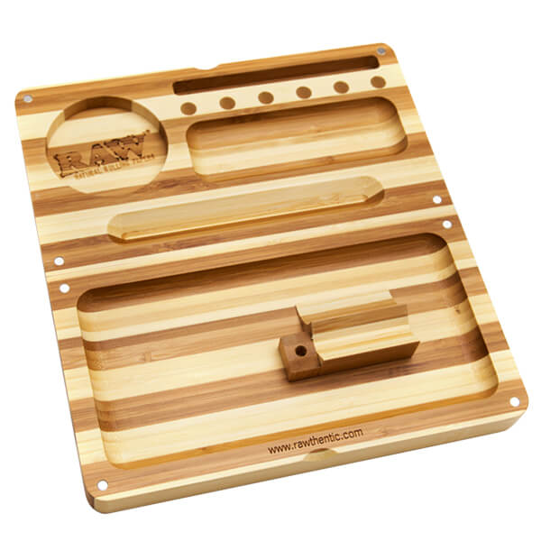 Raw Bamboo Backflip Rolling Tray Stripped product image