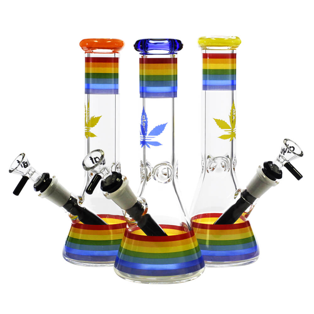 ALeaf Pride Collection Rainbow Strip Beaker (AL1009) | 10 inch | Assorted Colors product image