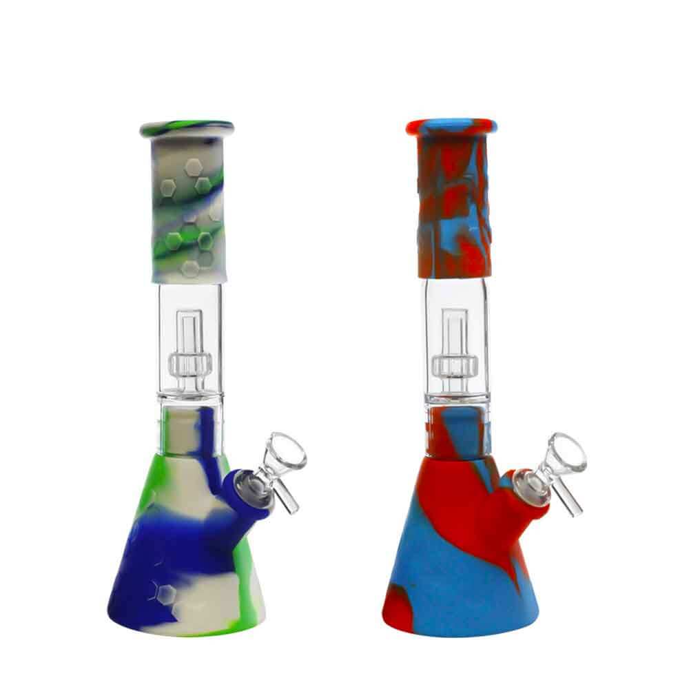 Silicone Showerhead Perc Waterpipe | 11 inch | Assorted Colors product image