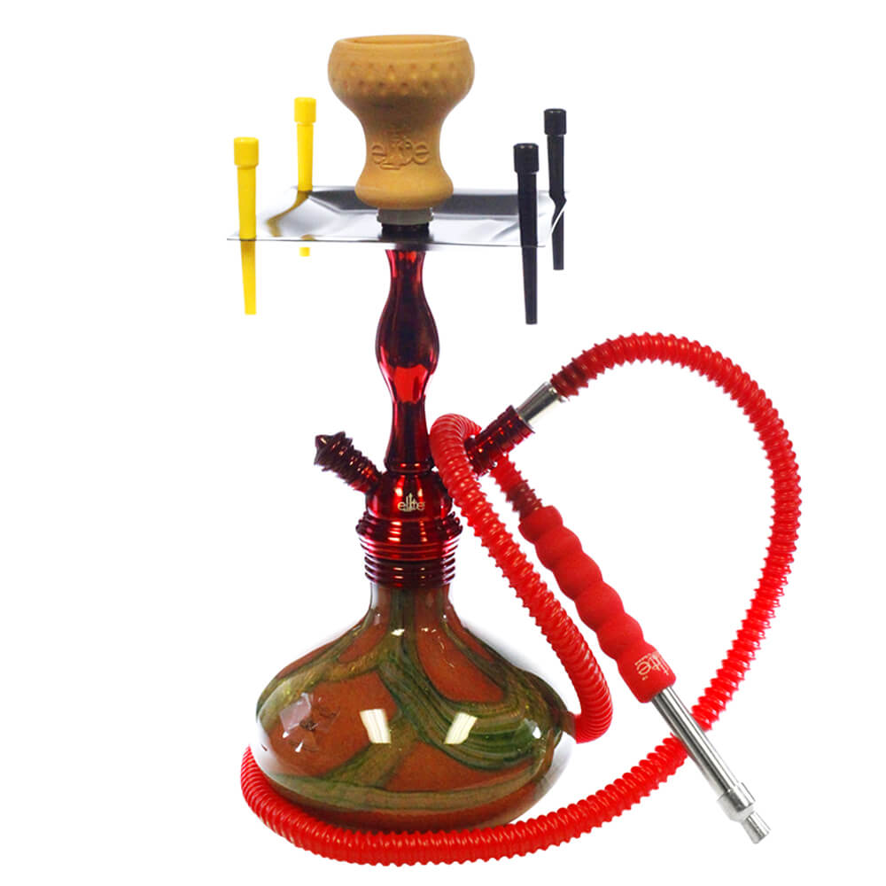 Elite United Exotic Hookah With One Hose | DC-B-Baptiz | Red | 16 inch product image