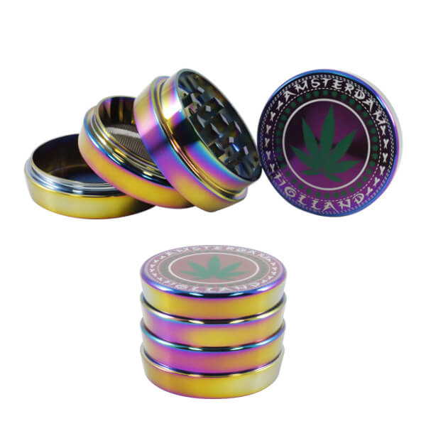Amsterdam Rainbow Grinder with Leaf Design | 4 Part | 40mm product image