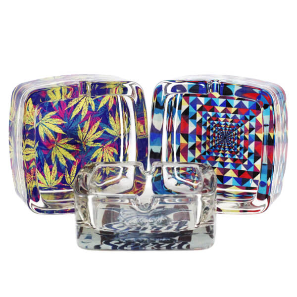 Striko Square Glass Ashtrays | 6 Count Display - image 2 of 4