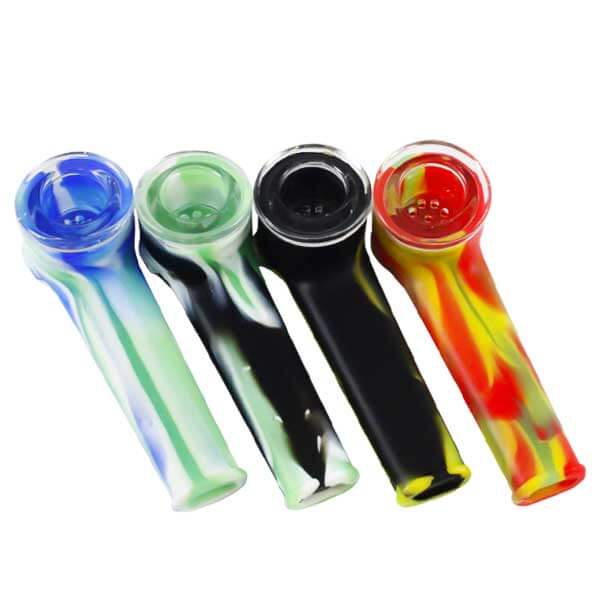 Silicone Glass Cup Handpipe | 3 inch | Assorted Colors product image