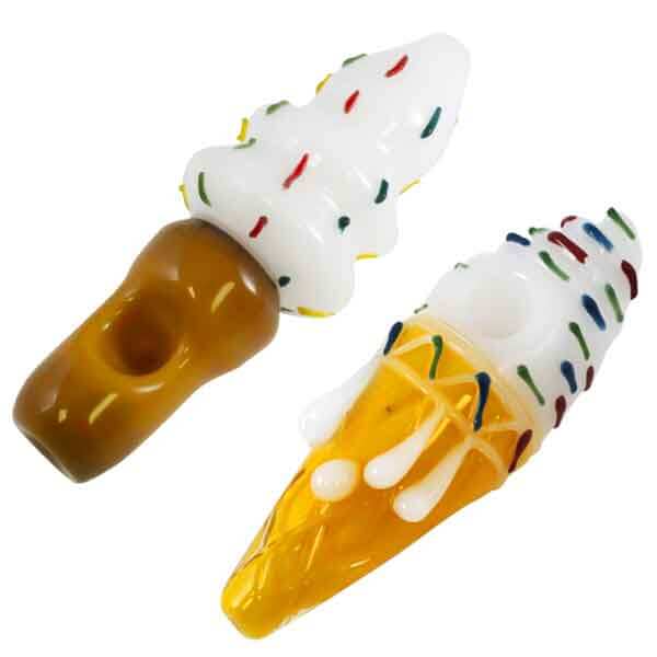 White Icecream Cone with Sprinkles Handpipe (SB-1973) | 6 inch product image