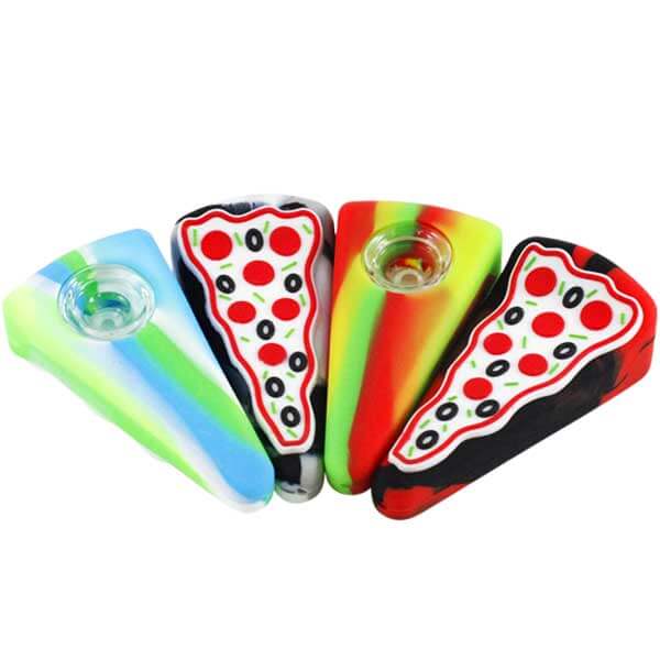 Smoking Silicone Pizza Handpipe With Screen (SP-243) | 4 inch | Assorted Colors product image