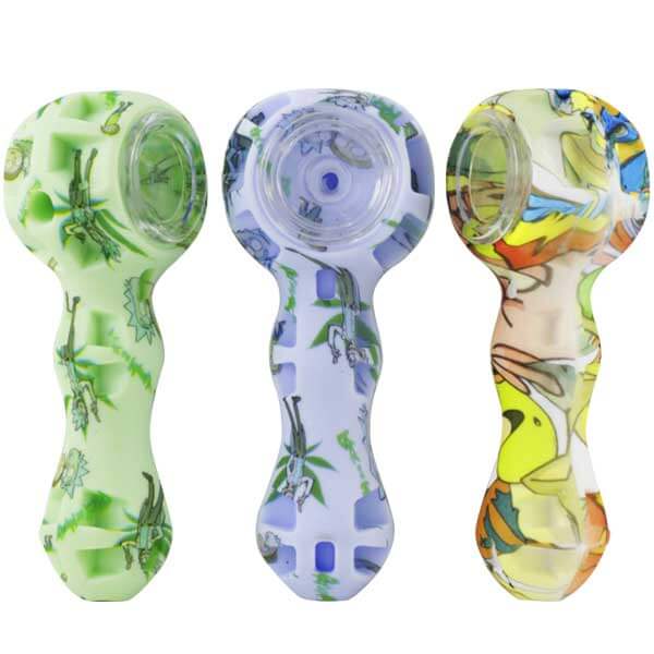 Silicone Mix Cartoon Character Handpipe With Dabber | Assorted Colors product image